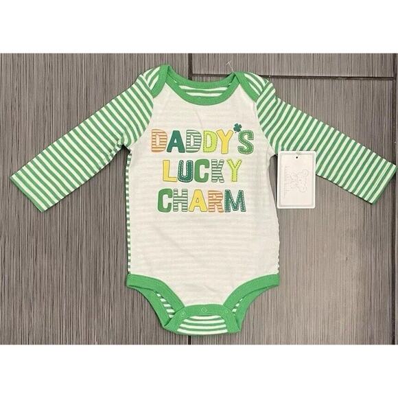 Koala Kids Daddy’s Lucky Charm 3/6 Months One Piece NWT St. Patrick’s Day - Picture 1 of 7